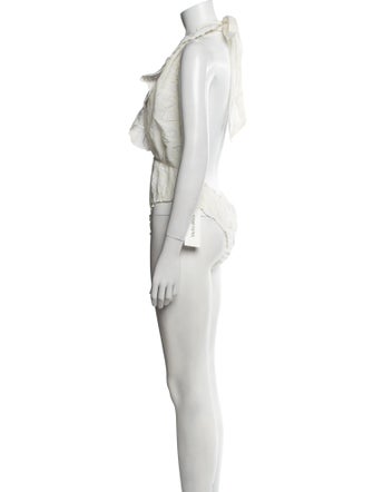 LoveShackFancy V-Neck Sleeveless Bodysuit