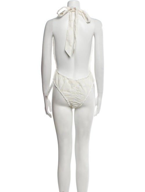 LoveShackFancy V-Neck Sleeveless Bodysuit