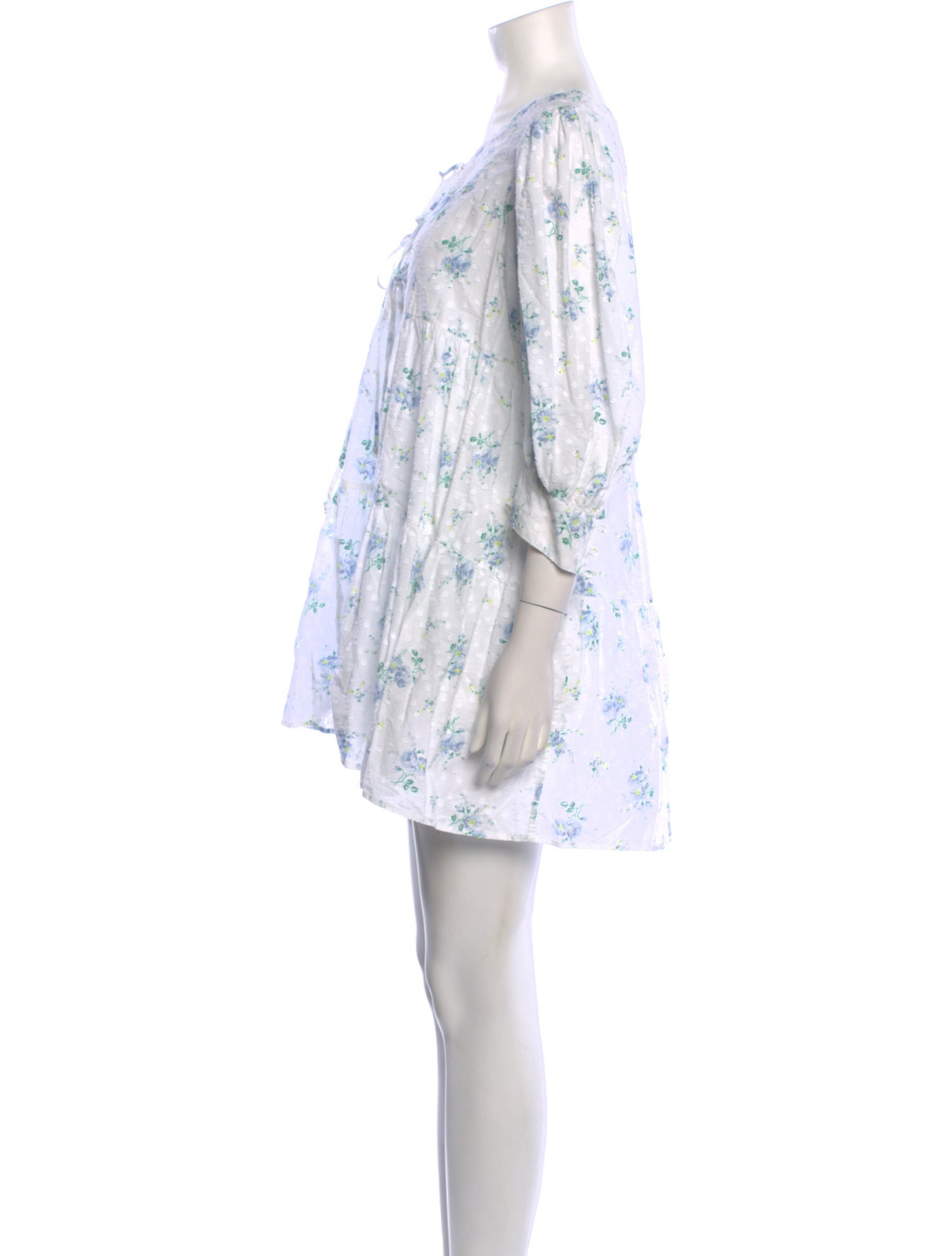 LoveShackFancy Floral Print Mini Dress