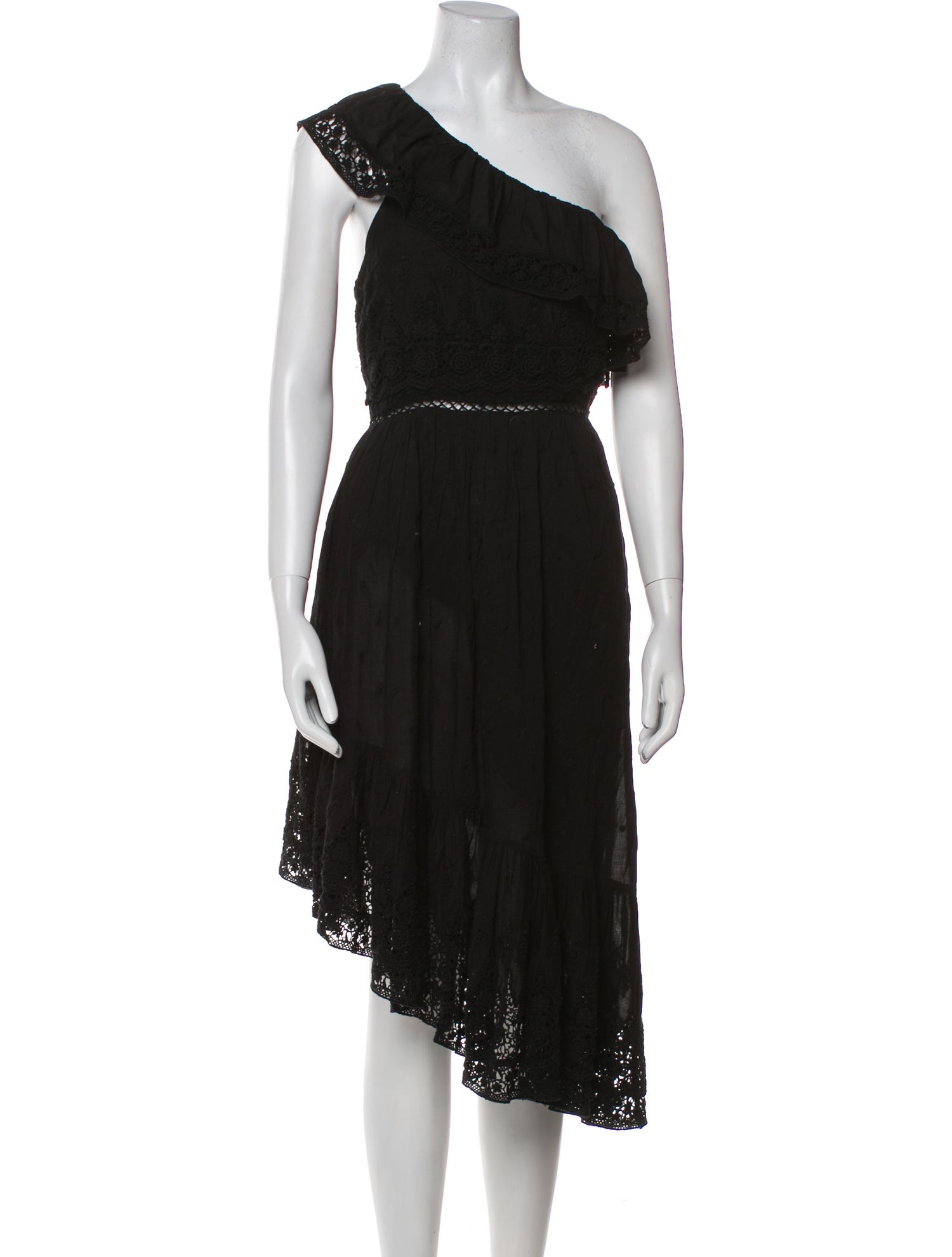 LoveShackFancy One-Shoulder Midi Length Dress