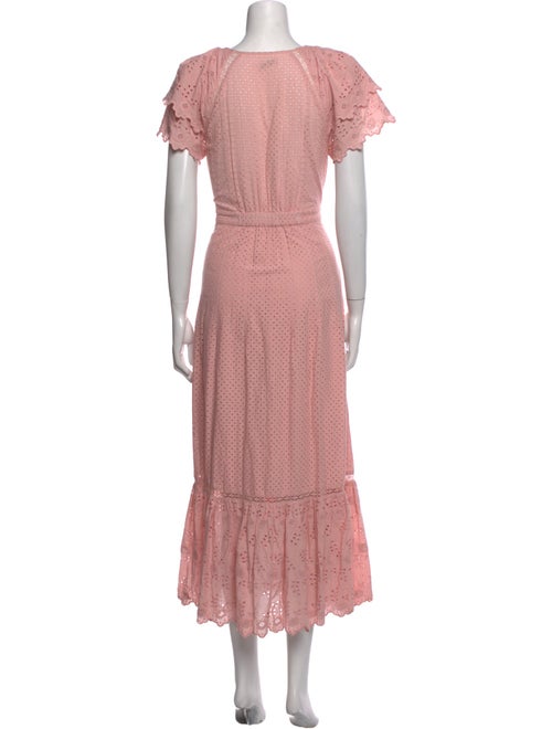 LoveShackFancy V-Neck Midi Length Dress