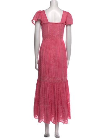 LoveShackFancy Square Neckline Midi Length Dress