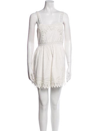 LoveShackFancy Square Neckline Mini Dress