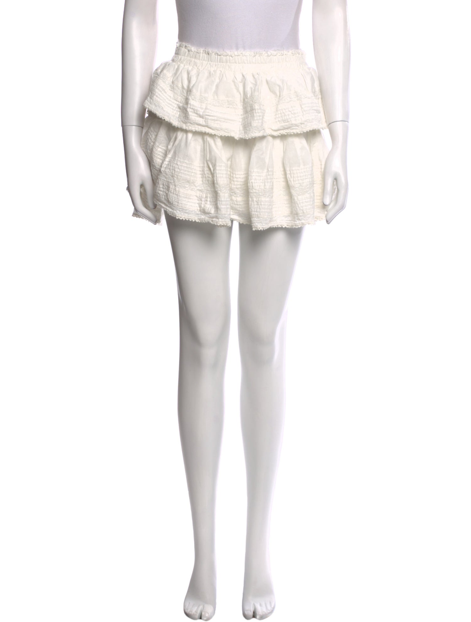 LoveShackFancy Ruffle Embellishment Mini Skirt