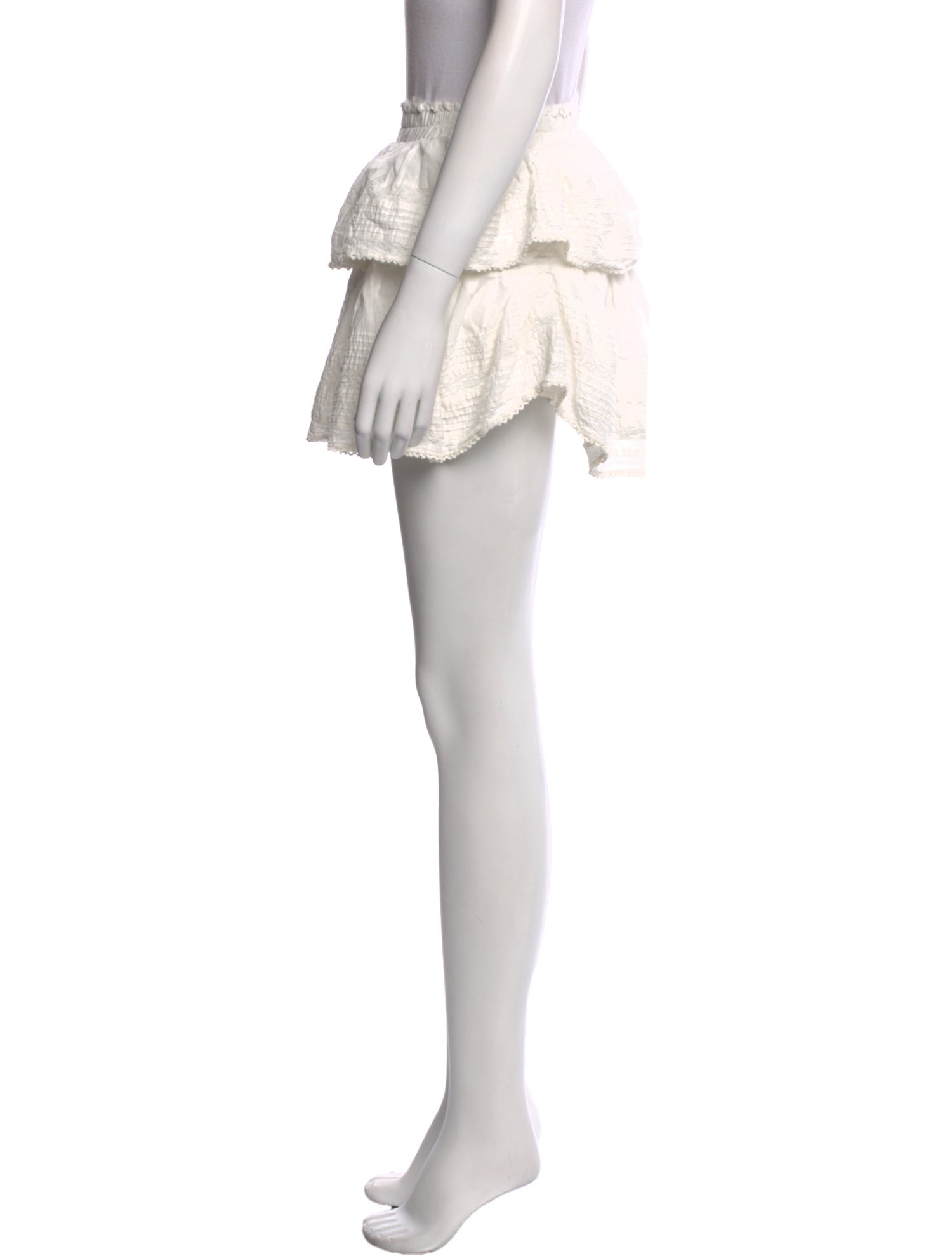 LoveShackFancy Ruffle Embellishment Mini Skirt