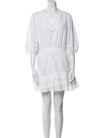 LoveShackFancy V-Neck Mini Dress