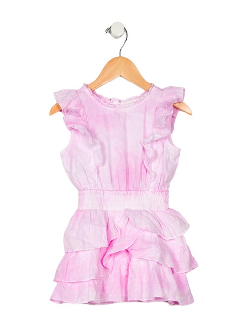 LoveShackFancy Girls Cotton Sleeveless Ruffle Dress