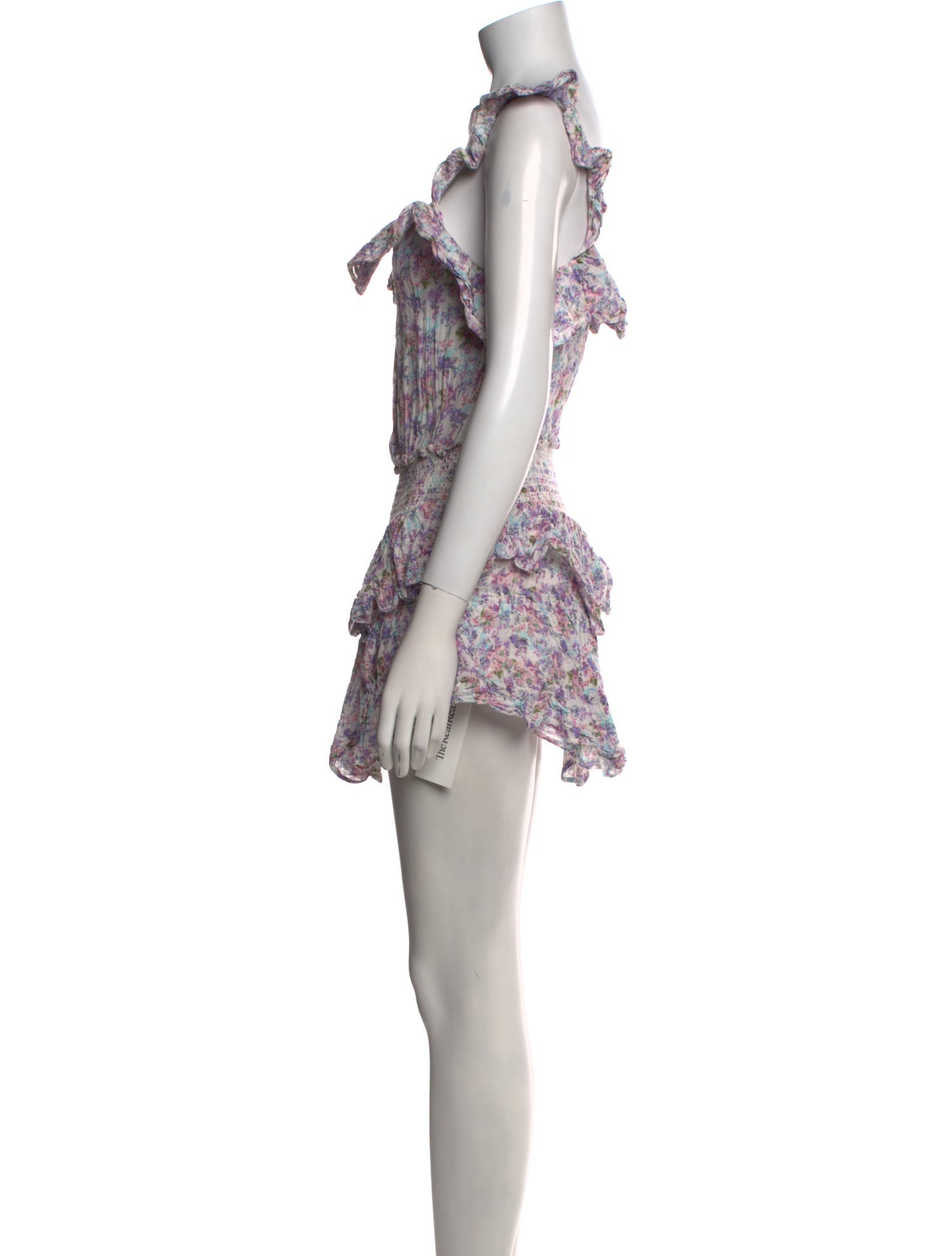 LoveShackFancy Floral Print Mini Dress