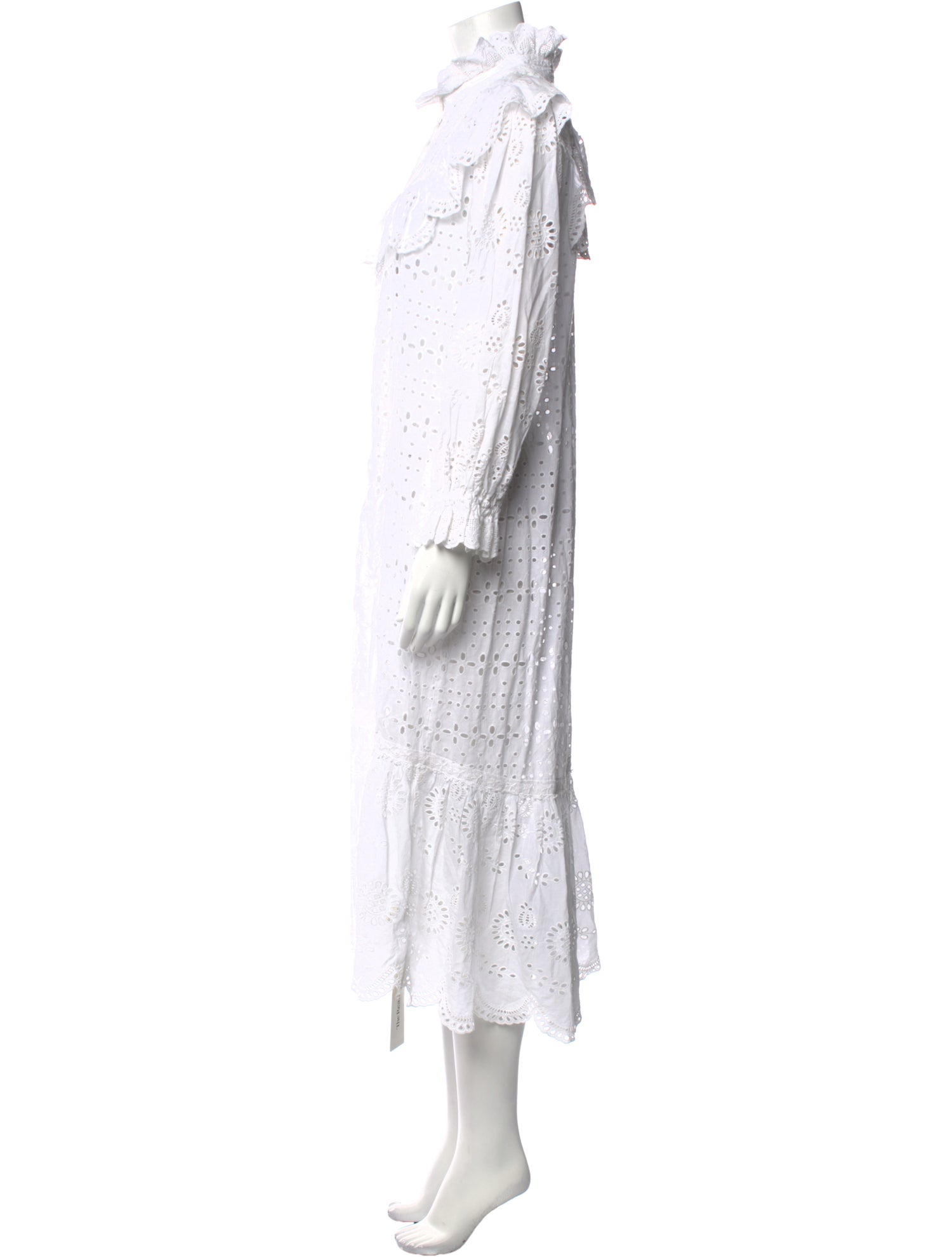 LoveShackFancy Floral Print Midi Length Dress