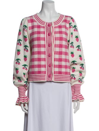 LoveShackFancy Nylon Plaid Print Evening Jacket