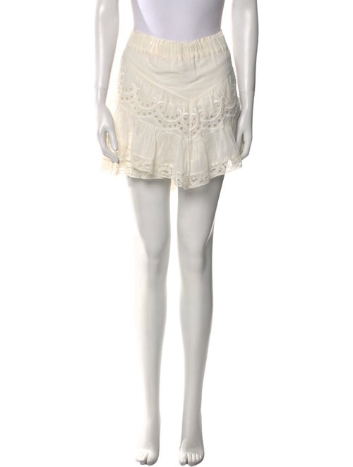LoveShackFancy Eyelet Trim Mini Skirt