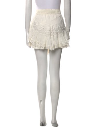 LoveShackFancy Eyelet Trim Mini Skirt