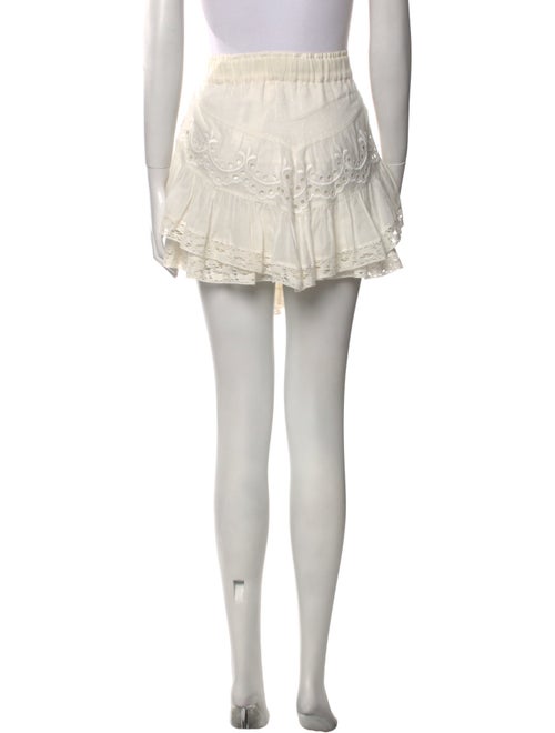 LoveShackFancy Eyelet Trim Mini Skirt