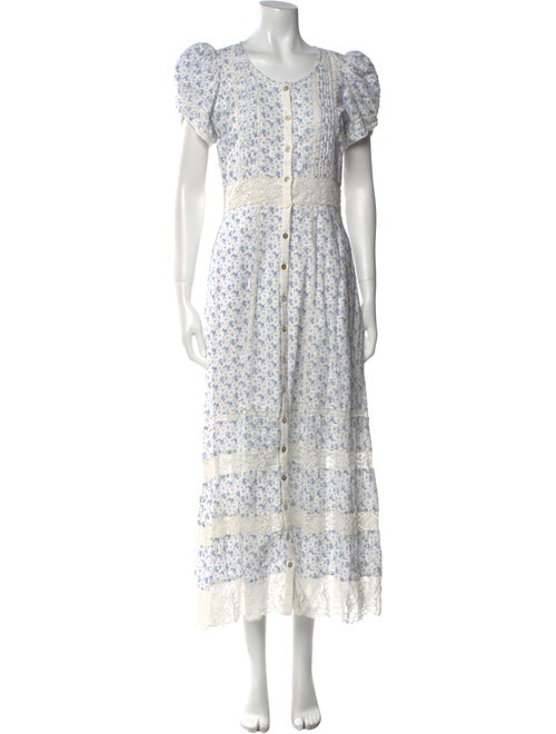 LoveShackFancy Floral Print Long Dress