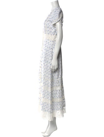 LoveShackFancy Floral Print Long Dress