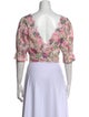 LoveShackFancy Floral Print Scoop Neck Crop Top