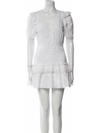 LoveShackFancy V-Neck Mini Dress