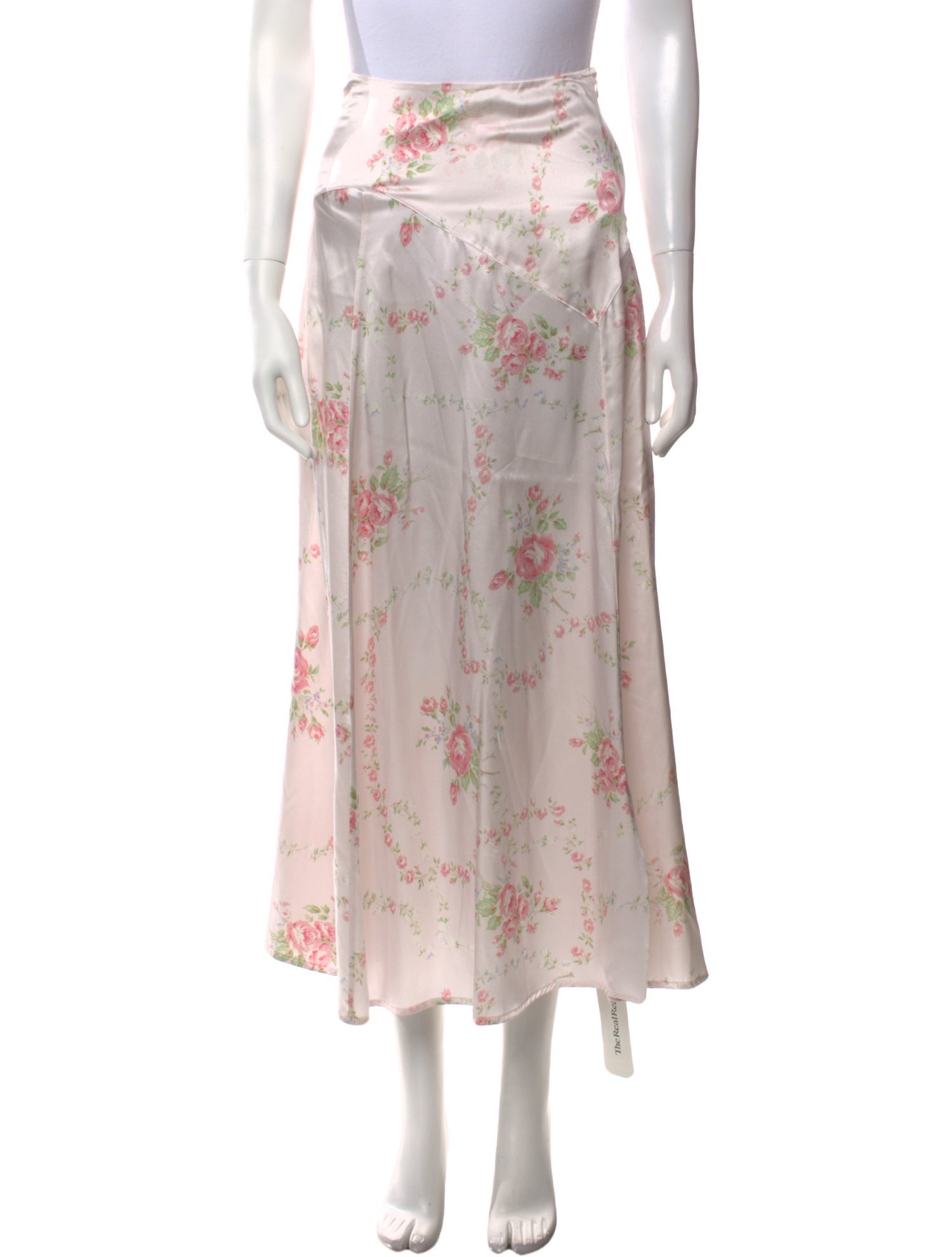 LoveShackFancy Silk Midi Length Skirt