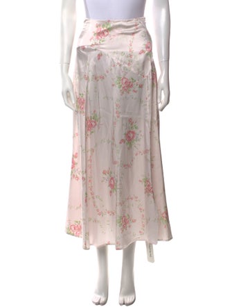 LoveShackFancy Silk Midi Length Skirt