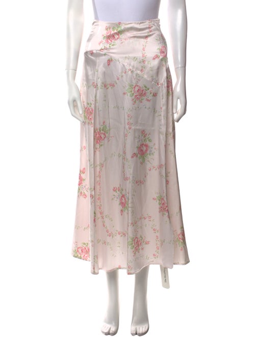 LoveShackFancy Silk Midi Length Skirt