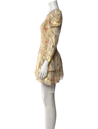 LoveShackFancy Floral Print Mini Dress