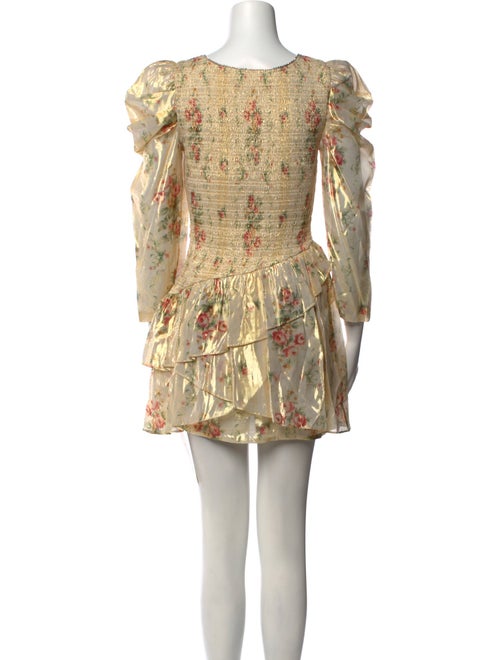 LoveShackFancy Floral Print Mini Dress