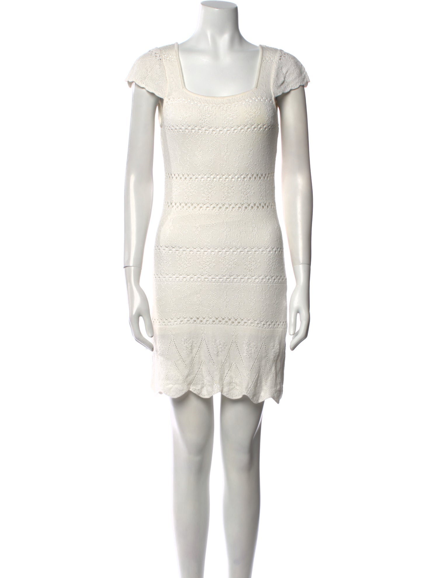 LoveShackFancy Square Neckline Mini Dress