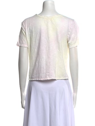 LoveShackFancy Scoop Neck Short Sleeve T-Shirt