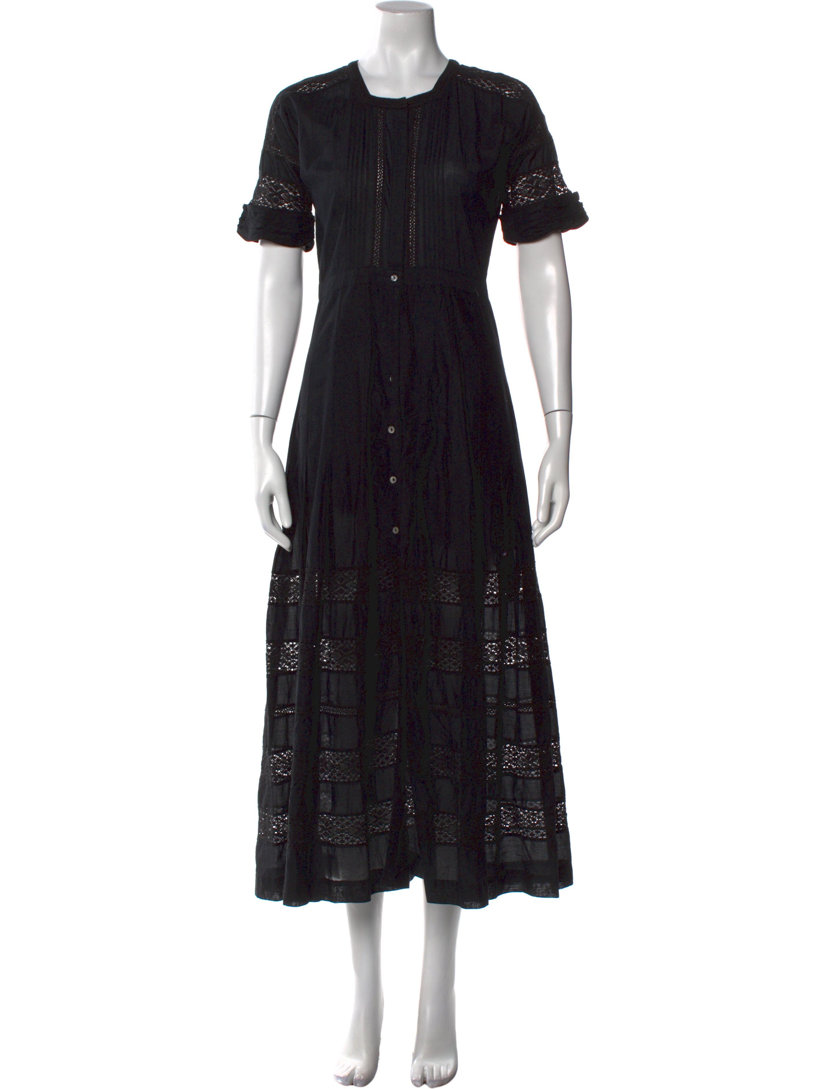 LoveShackFancy Crew Neck Midi Length Dress