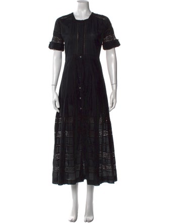 LoveShackFancy Crew Neck Midi Length Dress