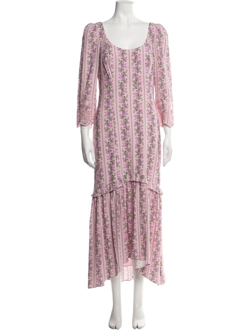 LoveShackFancy Floral Print Long Dress