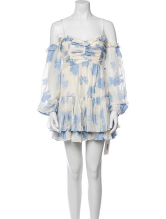 LoveShackFancy Floral Print Mini Dress