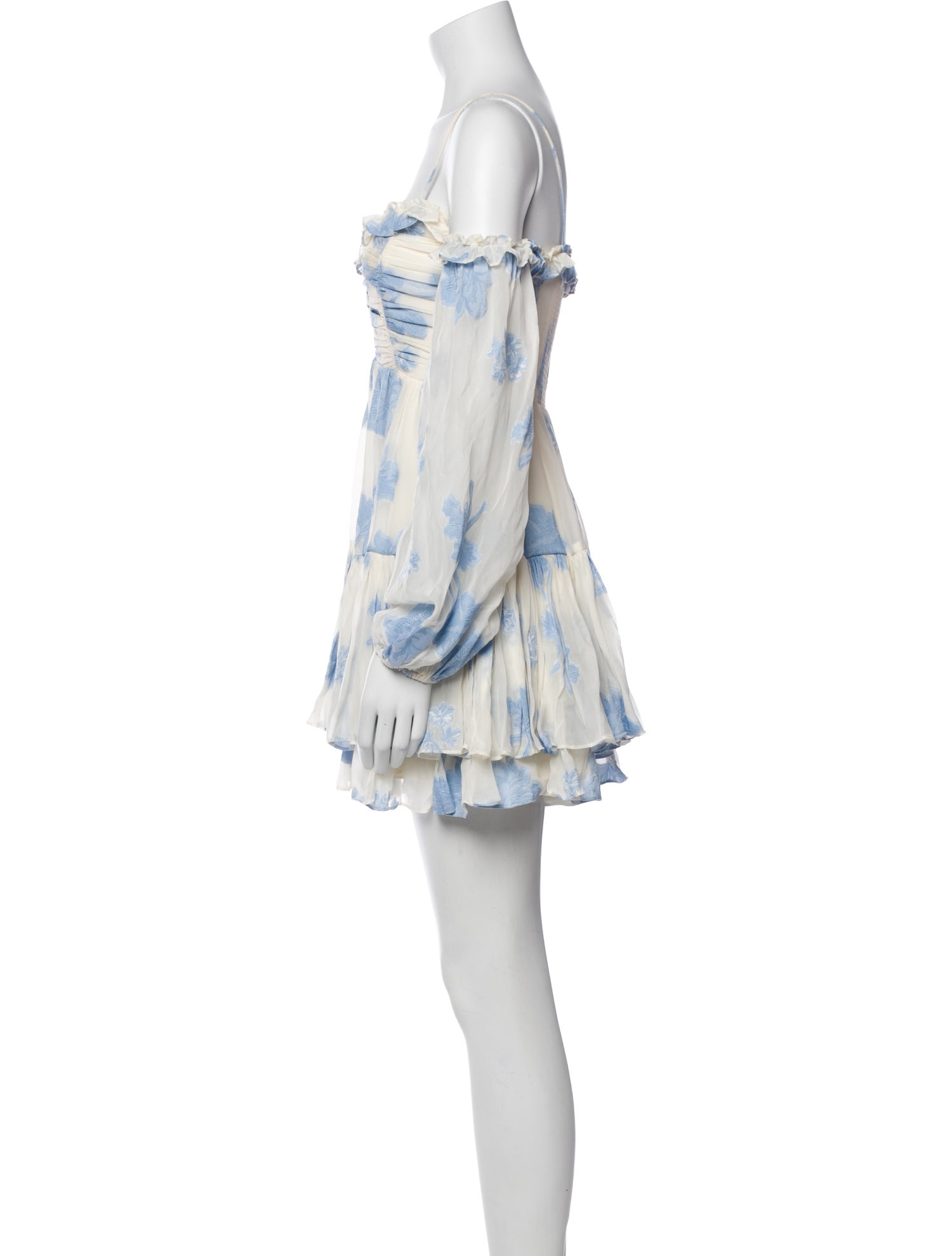 LoveShackFancy Floral Print Mini Dress