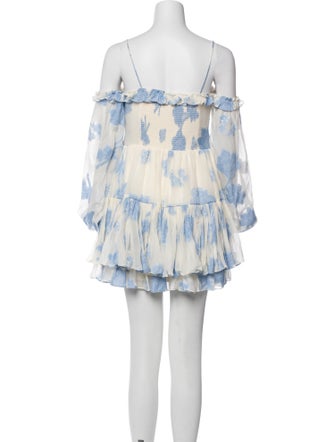 LoveShackFancy Floral Print Mini Dress