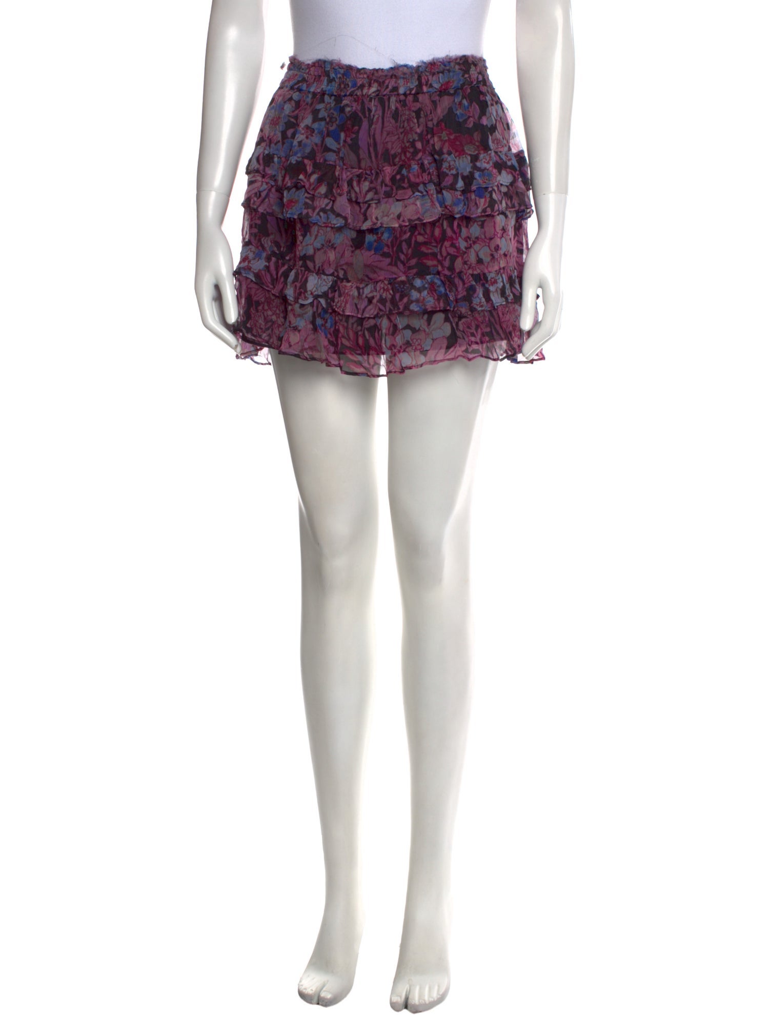 LoveShackFancy Floral Print Mini Skirt