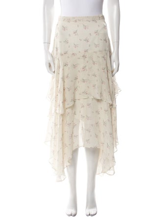 LoveShackFancy Silk Midi Length Skirt