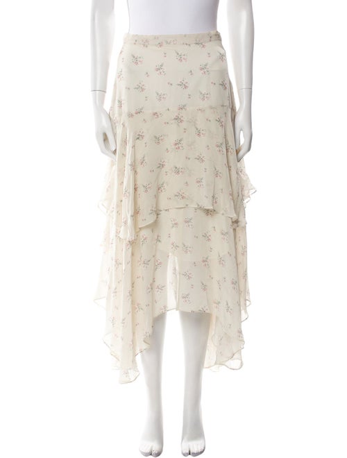 LoveShackFancy Silk Midi Length Skirt