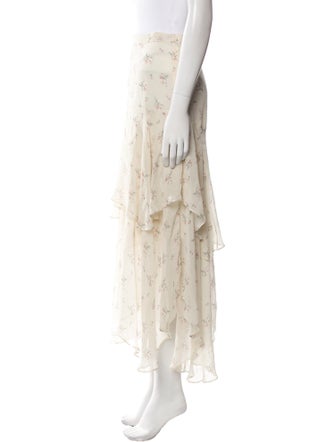 LoveShackFancy Silk Midi Length Skirt