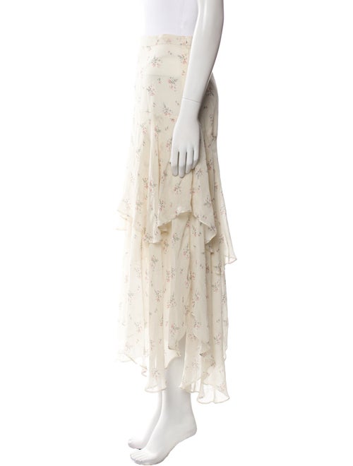 LoveShackFancy Silk Midi Length Skirt