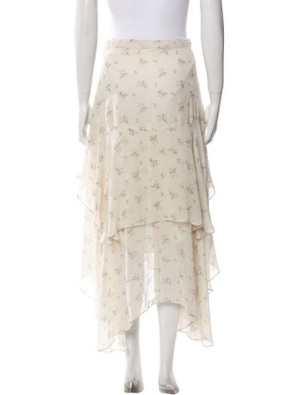 LoveShackFancy Silk Midi Length Skirt