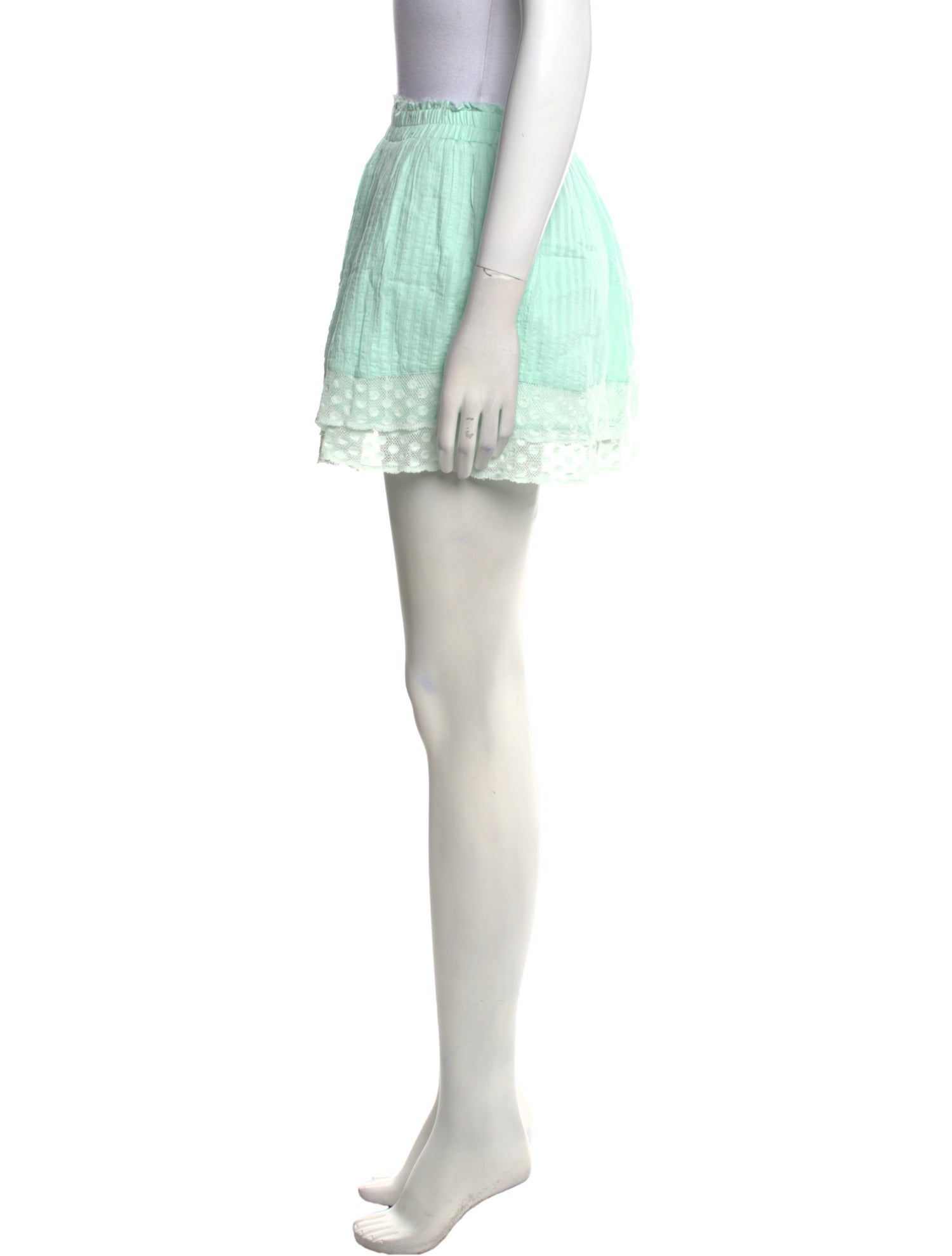 LoveShackFancy Lace Trim Embellishment Mini Skirt