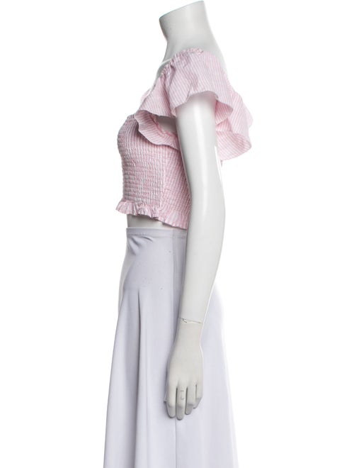 LoveShackFancy Square Neckline Short Sleeve Crop Top