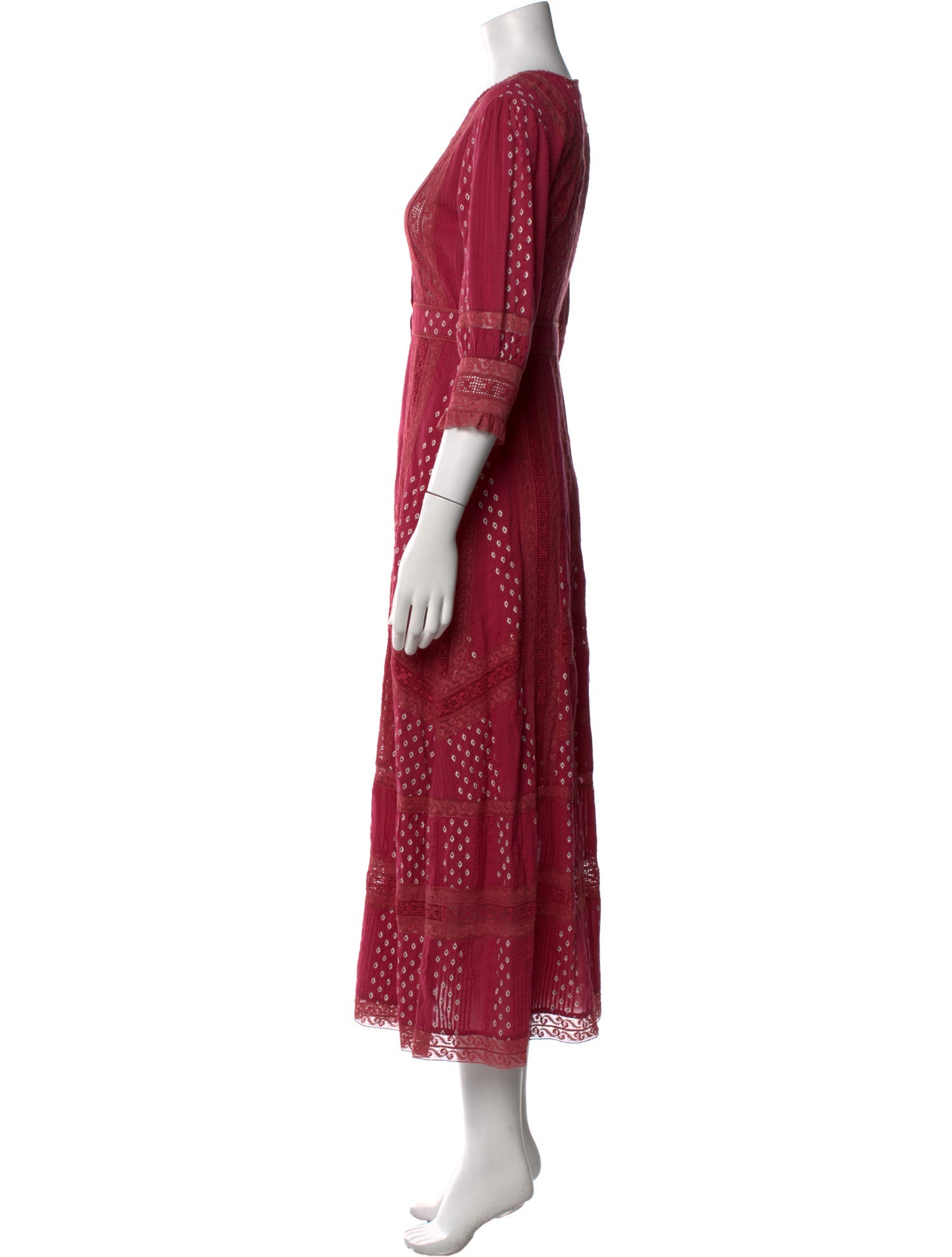 LoveShackFancy Crew Neck Midi Length Dress