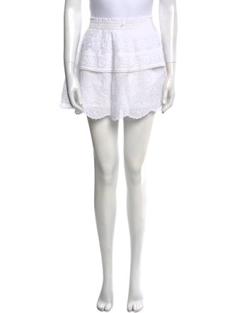 LoveShackFancy Embroidered Accent Mini Skirt