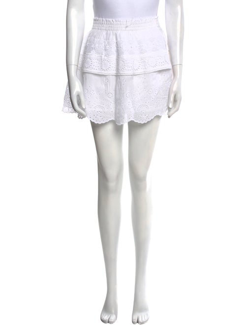 LoveShackFancy Embroidered Accent Mini Skirt