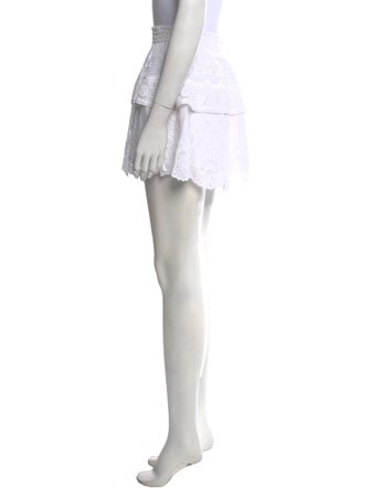 LoveShackFancy Embroidered Accent Mini Skirt