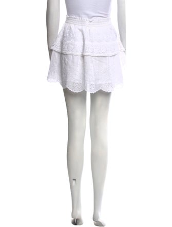 LoveShackFancy Embroidered Accent Mini Skirt