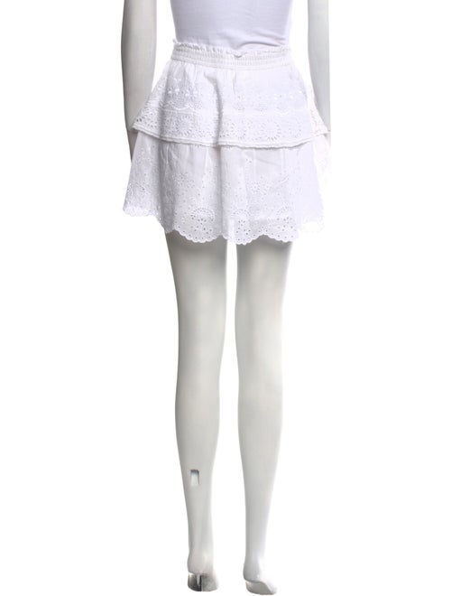 LoveShackFancy Embroidered Accent Mini Skirt