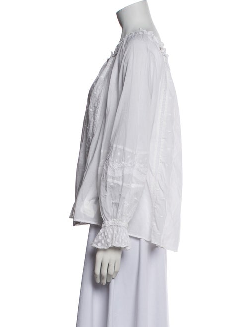 LoveShackFancy Off-The-Shoulder Long Sleeve Blouse