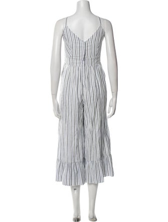 LoveShackFancy Striped Square Neckline Jumpsuit